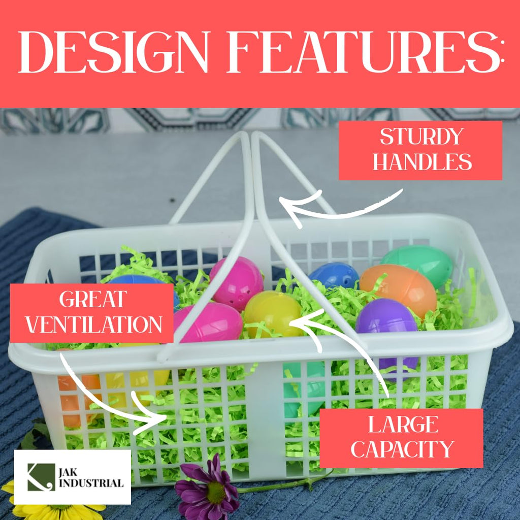 6-Quart Plastic Garden Harvest Baskets with Handles, 6 Pack
