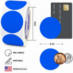 ChromaLabel 2 Inch Round Dark Blue Dot Stickers, 500/Roll 2"