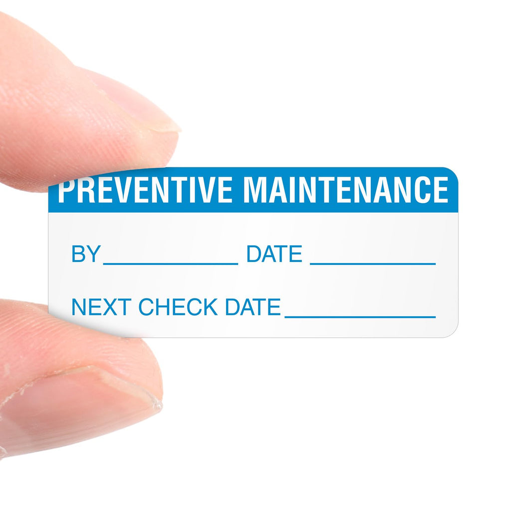 SmartSign Pack of 350 Preventive Maintenance Labels in Dispenser Box| 0.625" x 1.5" Adhesive Vinyl Stickers Adhesive Label Dispenser Box