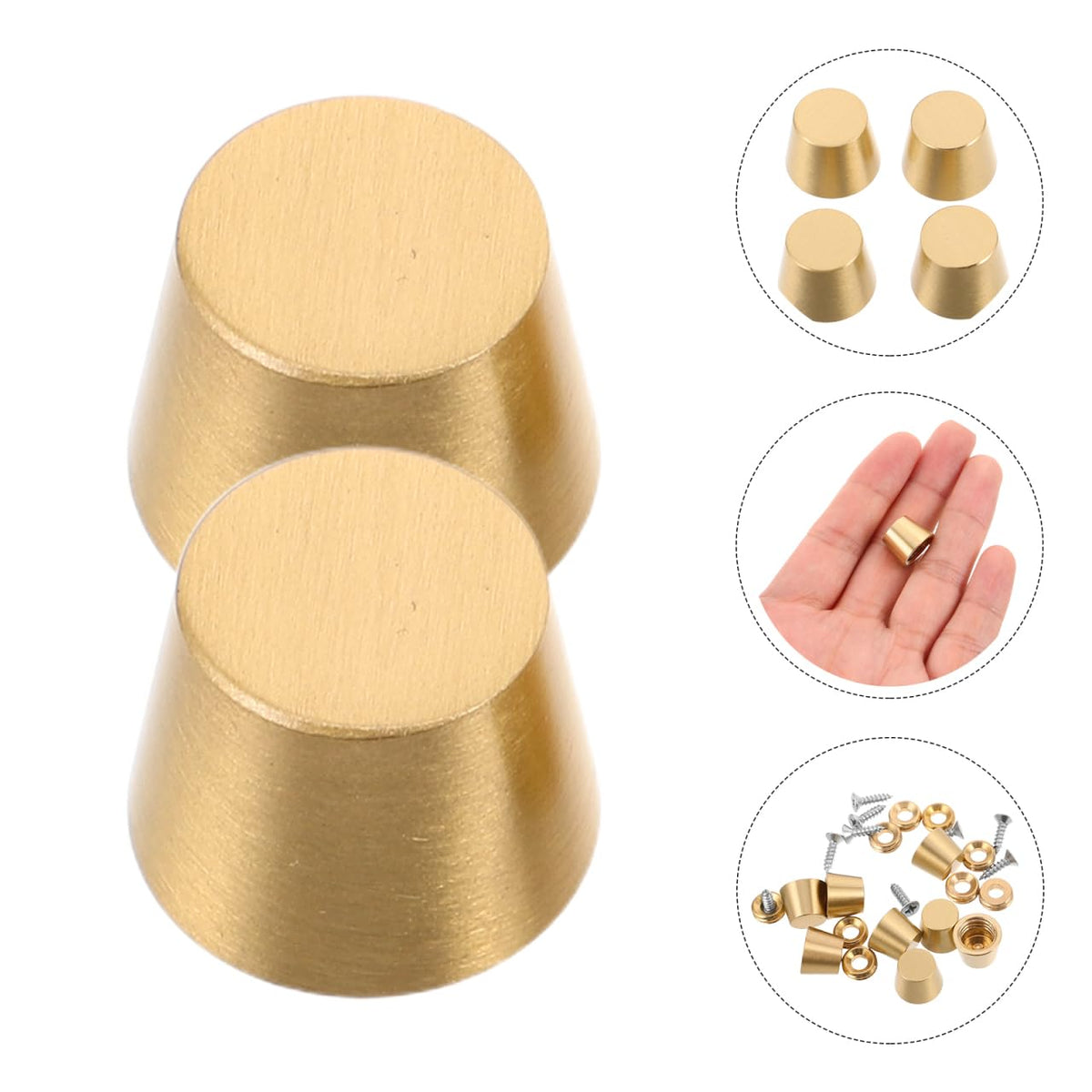ULTECHNOVO Cutting Board Feet, 8pcs Brass Cutting Feet Brass Riser Furniture Hardware Replacement Parts for Wooden Display Tray Jewelry Box