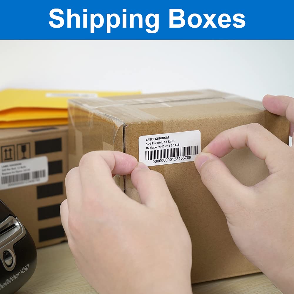 Compatible with DYMO LW 30336 Barcode Label Maker Refill 1" x 2-1/8" White 1" x 2-1/8" 4