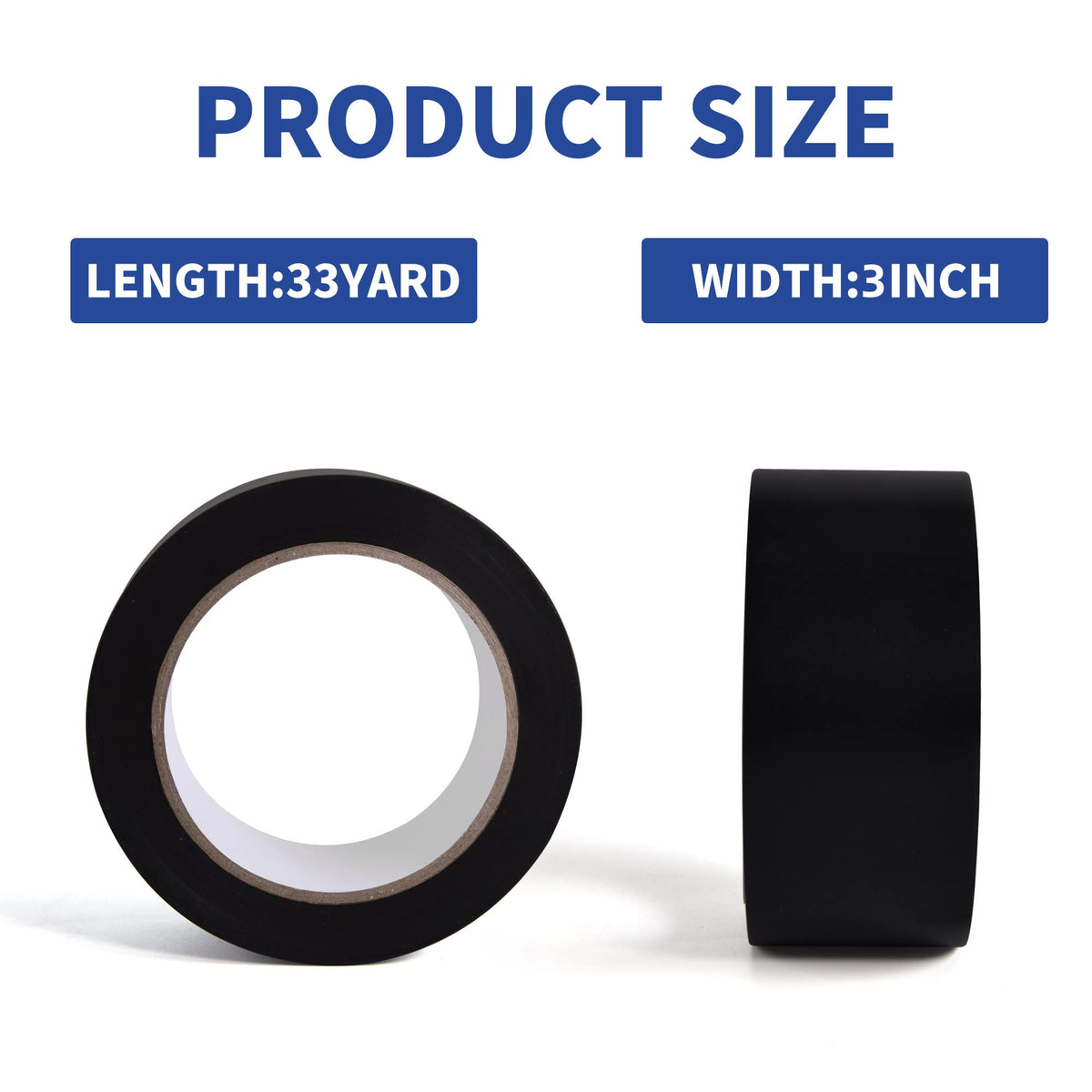 TAPEBEAR Corrosion Protection Pipe Tape, Wrap Pipe Tape for Drain Pipe, Metal & Electrical Piping, Anti-Corrosion Water Leak Proof PVC Tape, 3 Inch X 33 Yds, Black 3inch x 33yard 1