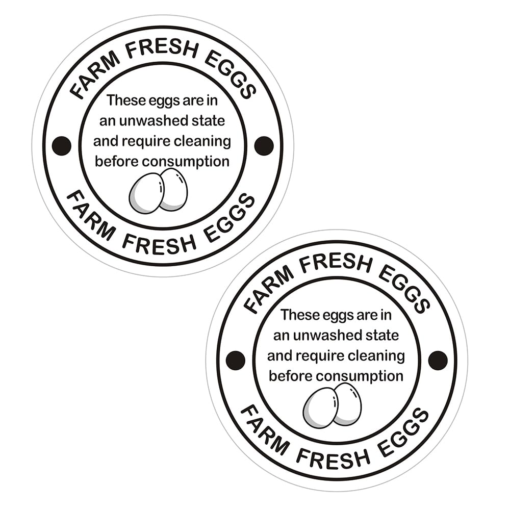 600 Pcs 2 Inch Farm Fresh Eggs Carton Labels,Stickers for Egg Packaging Packaging Quail Eggs (White) White