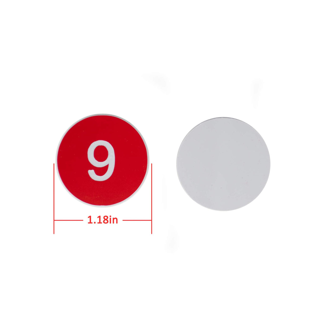 Plastic Number Tags Engraved Numbered Tags Without Hole (1-200, Red) 1-200
