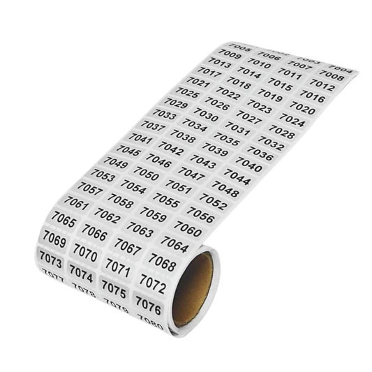 Saim 7001-8000 Pieces Inventory Number Sticker Labels Self Adhesive Waterproof Labels Vinyl Consecutive Number Stickers Labels for Office Warehouse Numbering Collections Inventory