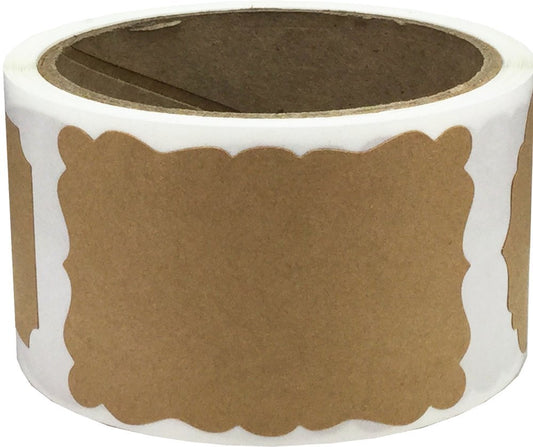 Christmas Gift Tags, 100 2” x 3” Custom Stickers for DIY Labeling (Kraft Brown) Natural Kraft