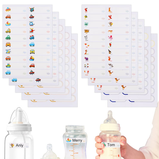 180pcs Labels for Daycare, Self Adhesive Kids Name Sticker Labels Waterproof All Purpose Labels Daycare Cute Colorful Write-on Name Labels for Baby Bottle Water Bottles School Supplies