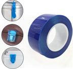 A roll of high Viscosity polyethylene Blue Adhesive Film, Suitable for Protecting car Wheels, Steel, Household appliances, Hardware and Other Materials, 2.8 inches high and 656.2 feet Long