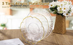Homaisson 8 PCS Acrylic Plate Stands for Display, 3-Tier Clear Dinnerware Rack Set, Multifunction Transparent Plate Holders for Kitchen Cabinets, China Platters, Glass Cups, Books, 7.2 x 3.9 x 3.9 in