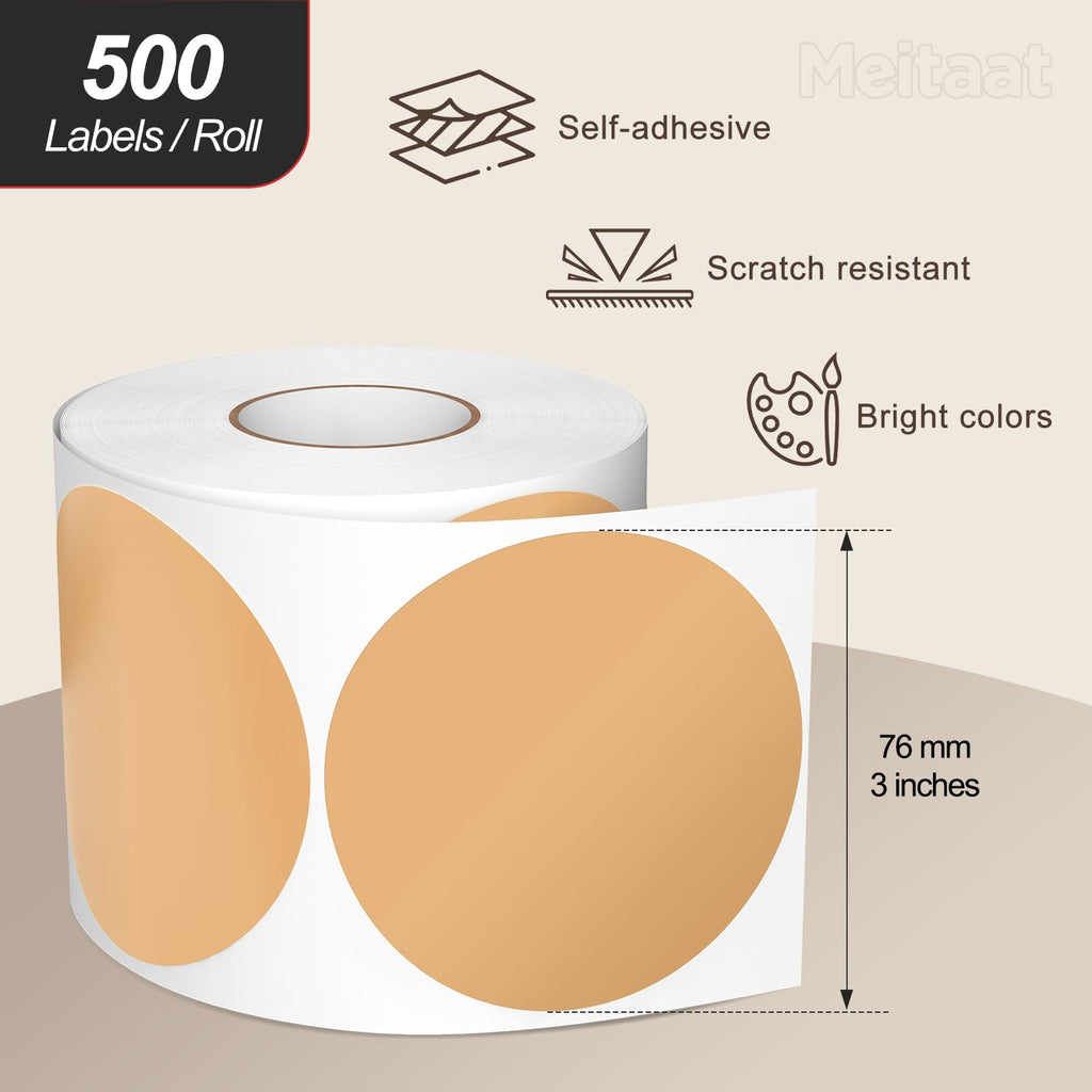 3" Round Circle Floor Dot Stickers Brown Vinyl Spots Labels 500 Pcs