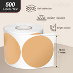 3" Round Circle Floor Dot Stickers Brown Vinyl Spots Labels 500 Pcs