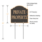 2 Pack Large Private Property Signs with Stake 12x12 inches
