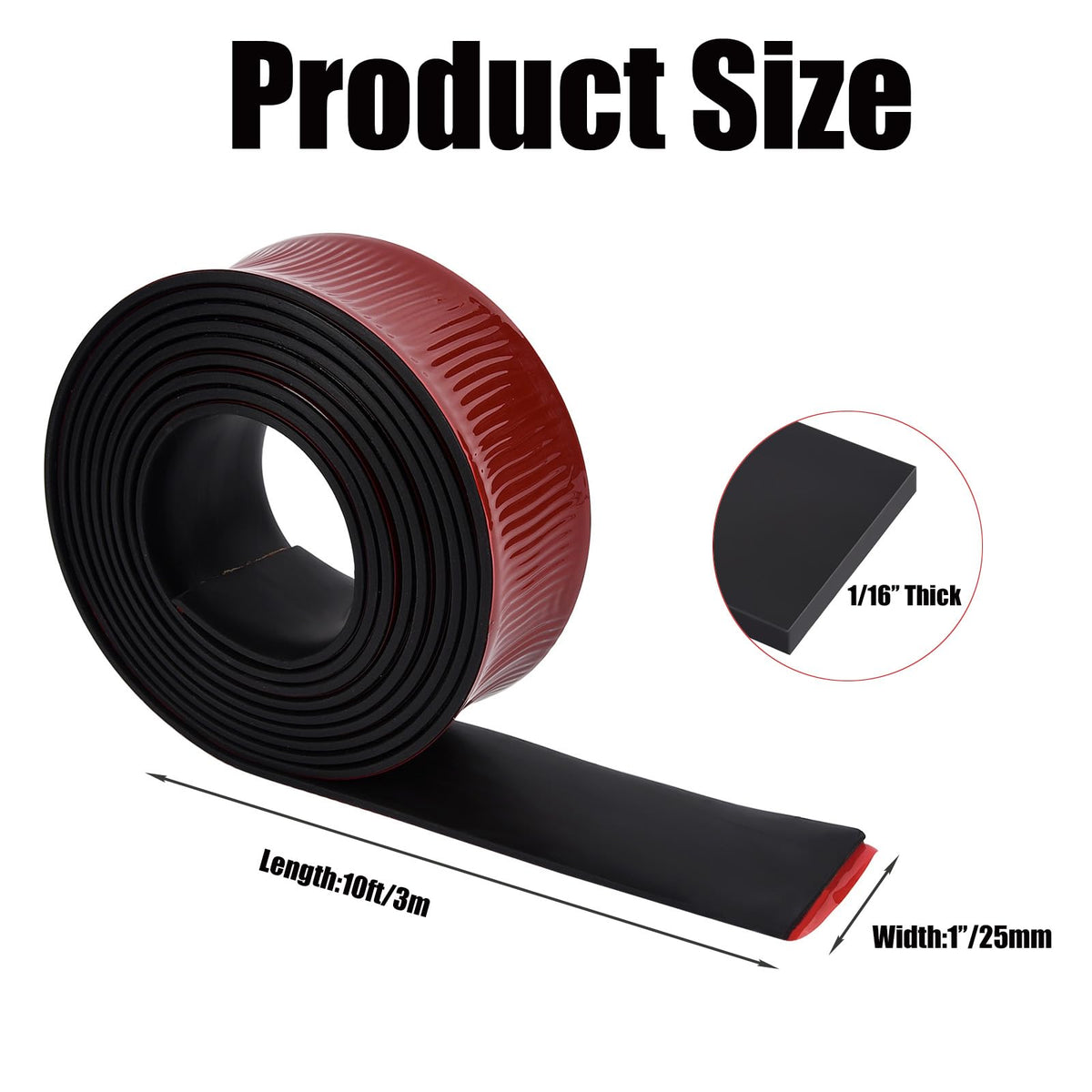 Neoprene Rubber Strips Self Adhesive Solid Rubber Sheets Rolls Strips for DIY Crafts Projects Insulation Cushion Gaskets Padding Sealing Warehouse Flooring Protection Black 1" Wide x 1/8" Thick x 120" Long