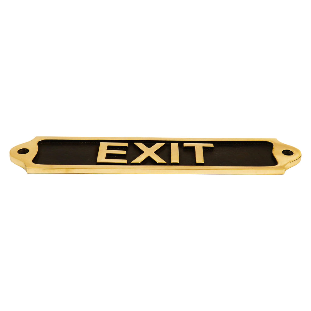 Sam Star Brass Metal Exit Door Sign Plaque |Traditional| Easy DIY Installation Plaques for Push, Pull, Parking (EXIT)