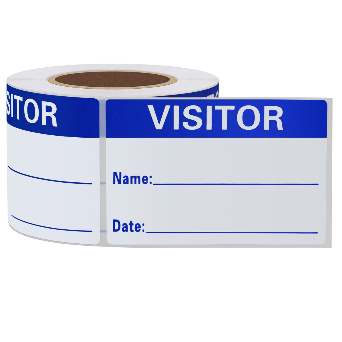 Visitor Pass Labels Name Identification Stickers 2×3 Inch, 10 Rolls Per Color（Fluorescent Green & Blue） 20 Rolls Total 6000 Stickers