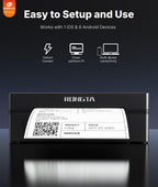 Rongta Bluetooth Shipping Label Printer, Wireless 4x6 Thermal Label Printer for Shipping Packages, Support Phones, Compatible with Windows macOS Android iOS for Small Business Black