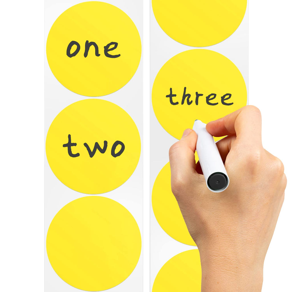 Yellow Circle Round Stickers 1.5 Inch Vinyl Dot Labels Roll 500 Pcs Yellow 1.5" Diameter