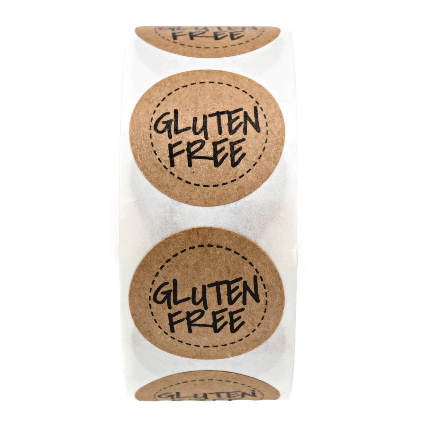 Gluten Free Kraft Stickers / 500 Brown Kraft Circle Labels Per Roll / 1" Round Food Labels Labels/Food Allergy Sticker Seals Gluten Free