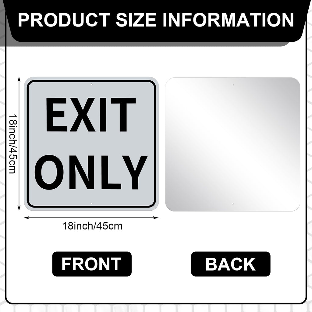 Colingmill Exit Only Metal Sign 18 x 18 Inch Heavy Duty Aluminum Traffic