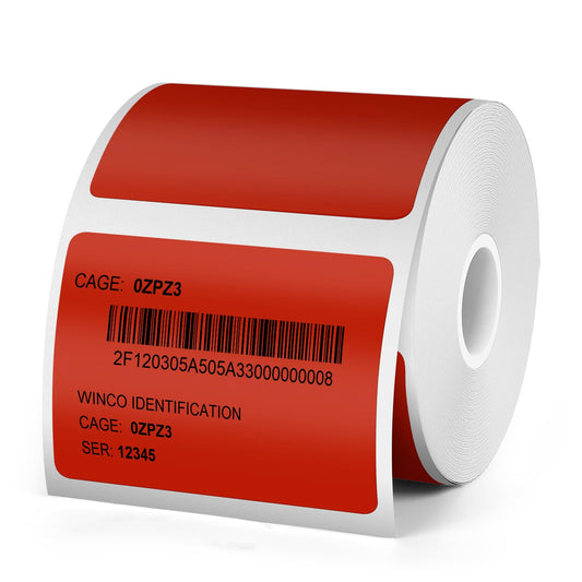 Red Thermal Labels 1.57 × 1.18 Inch Vinyl Waterproof Stickers Self-Adhesive Address Decals Compatible with M110/M220 300 PCS Red