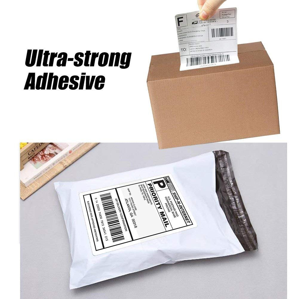 Immuson 4 x 6 Direct Thermal Shipping Labels with Perforations, Pack of 500 Thermal Labels, Permanent Adhesive, White Mailing Fanfold Label for Thermal Printer 500 Labels
