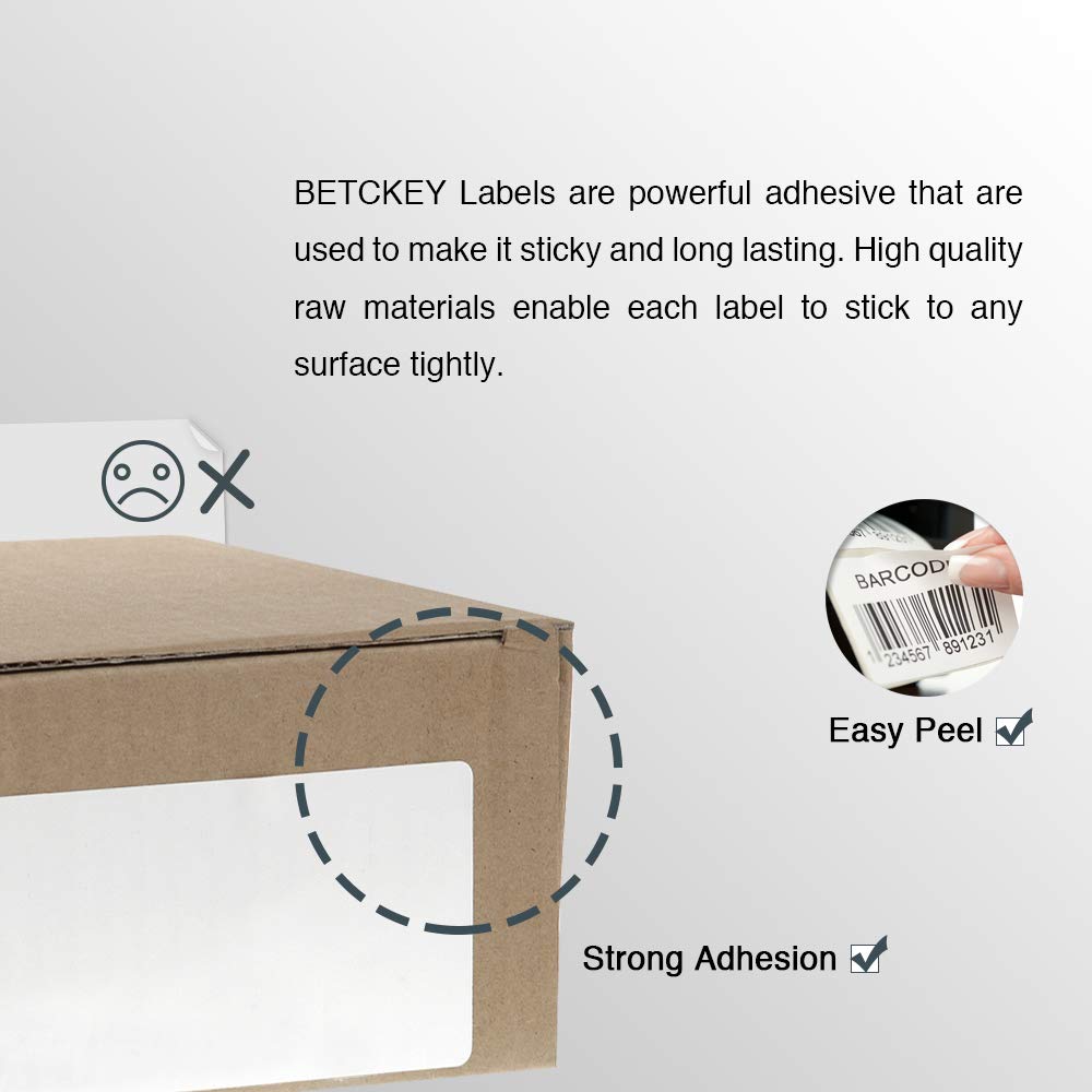 BETCKEY - Compatible with Dymo 30332 (1" x 1", Removable) Square QR code's Multi-Purpose Labels, Compatible for Dymo LabelWriter Thermal 450, 4XL & Zebra Desktop Printers [2 Rolls, 750 Labels]