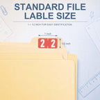 2500 PCS Numeric File Folder Label, Color Coded 0-9 Number Sticker