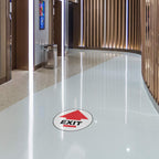 Floor Decals Exit Red Black Anti-Slip Round Shape D 17 in Longer Side