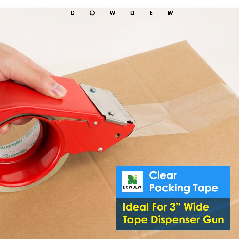 Clear Packing Tape, Heavy Duty Packaging Tape 1.88 inch x 55 Yards Refill Roll for Shipping Mailing Moving [Ultra Strong - Super Thick] (3 Rolls / 165 Total Yards) 3 Rolls / 165 Total Yards