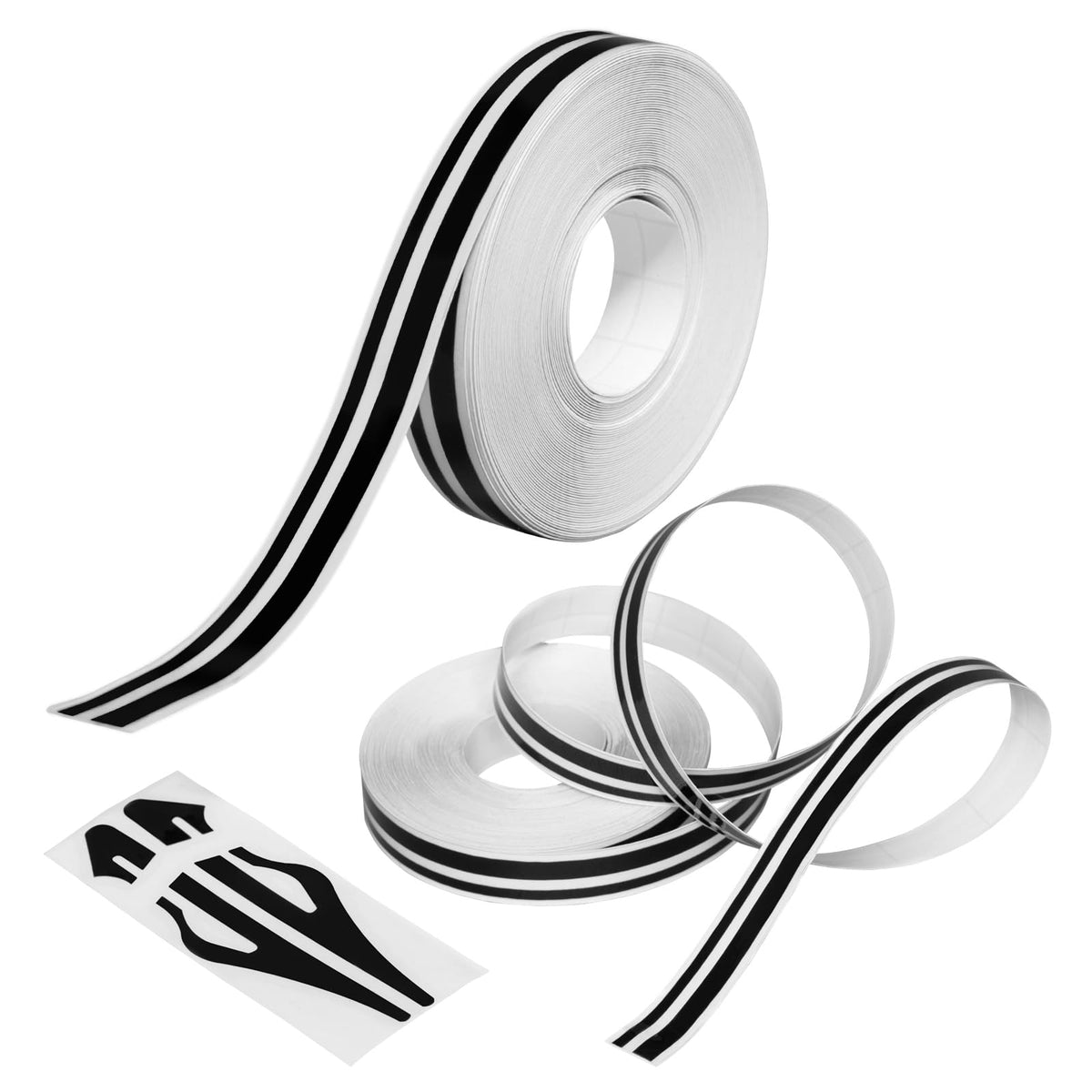 Spurtar 2 Rolls x 33Ft Car Pinstriping Tape Black & 16.4ft/5M Car Interior Trim Strips Purple