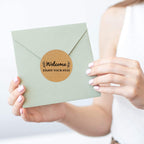 500 PCS Welcome Hotel Guest Kraft Paper Stickers Welcome Enjoy Your Stay Stickers Hotel Key Card Envelope Seals for Welcoming Guests and Decorating (Pack of 2) 2 inches in diameter (Pack of 2)
