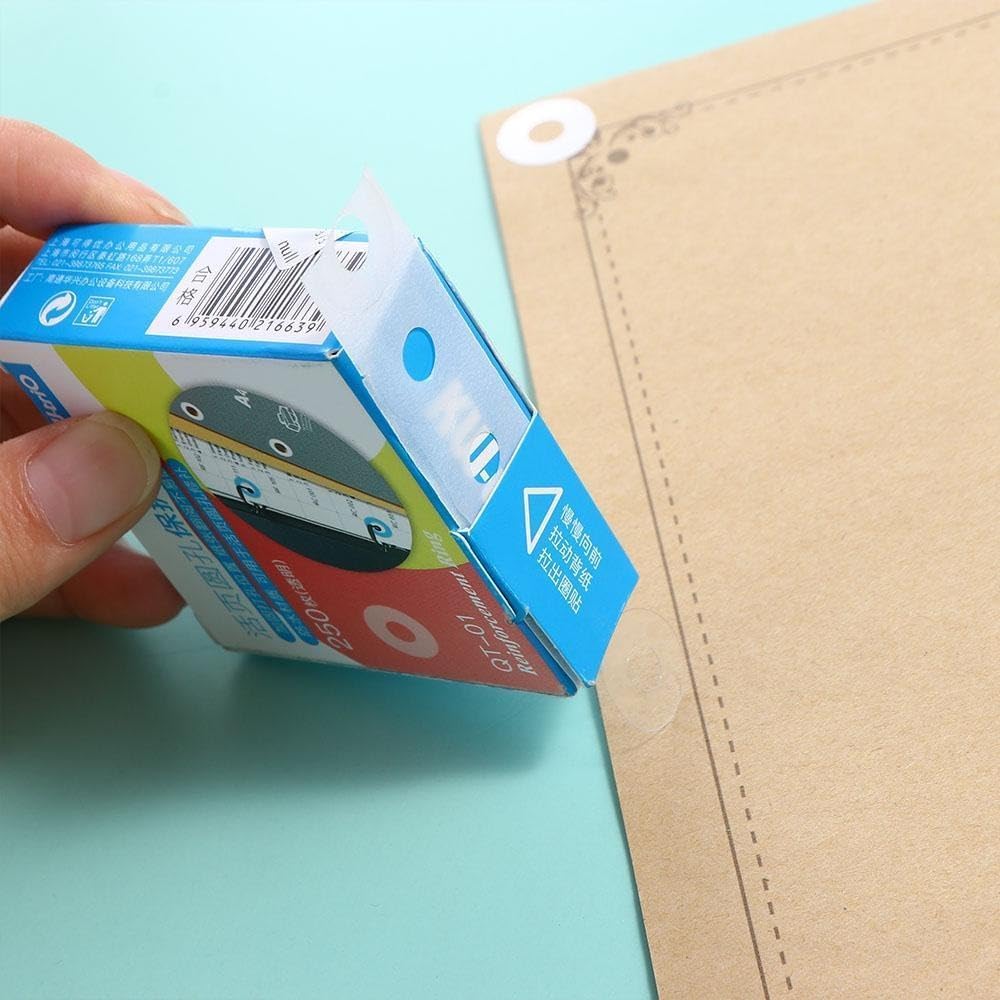 250Pcs Transparent Self-Adhesive Hole Reinforcement Labels Round Stickers, Hole Punch Protector Stickers Loose Leaf Paper Hole Sticker, Labels and Stickers, Hole Reinforcement Stickers