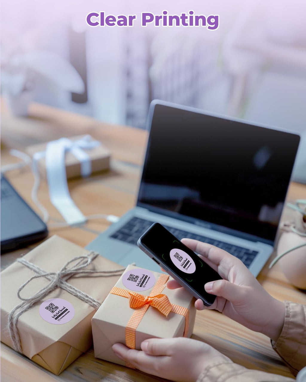 2" Purple Circle Thermal Labels 750 Labels/Roll+4x6 Thermal Printer Labels 220 Labels/Stack