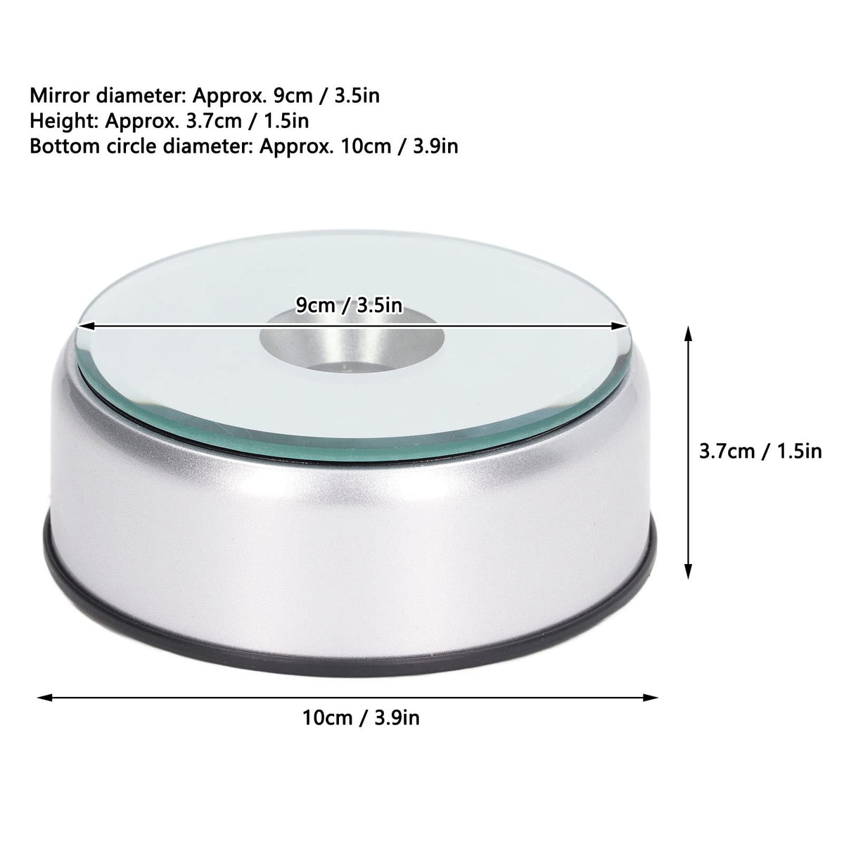 Rotating Display Stand, 360 Degree Light Colorful Crystal Base Cup Turner, Revolving Display Stand, 80 Seconds Per Lap, for Glass Art Gifts
