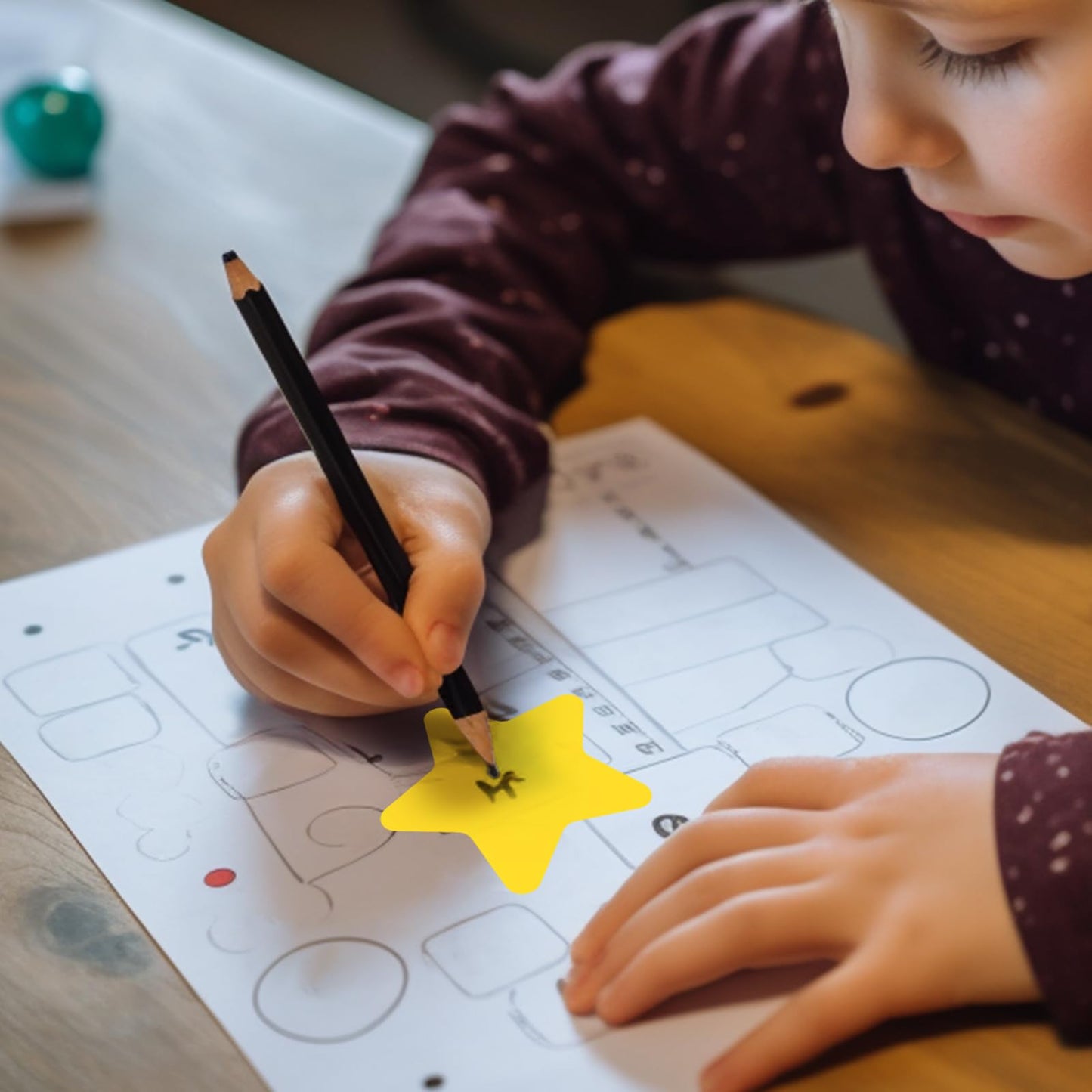 Yellow Star Stickers Roll 1.5 Inch Self-Adhesive Stars Labels Waterproof Removable for Children Teacher Business 500 PCS Yellow