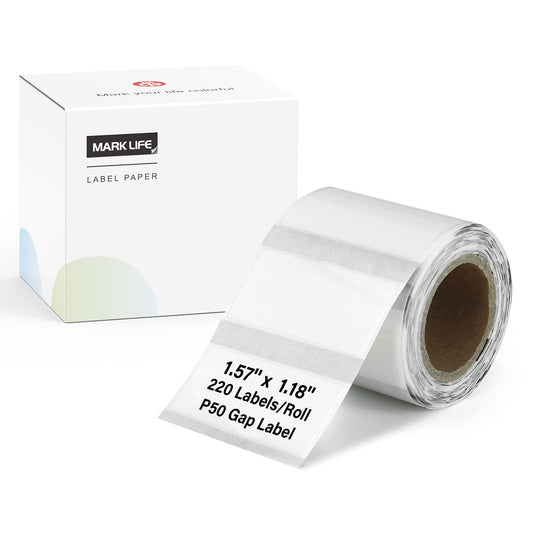 1.57"x1.18" Direct Thermal Labels for Marklife P50 Label Printer, Multi-Purpose Self-Adhesive Direct Thermal Labels for Business, Home, Office,220 Labels/Roll Transparent 1.57"x1.18''