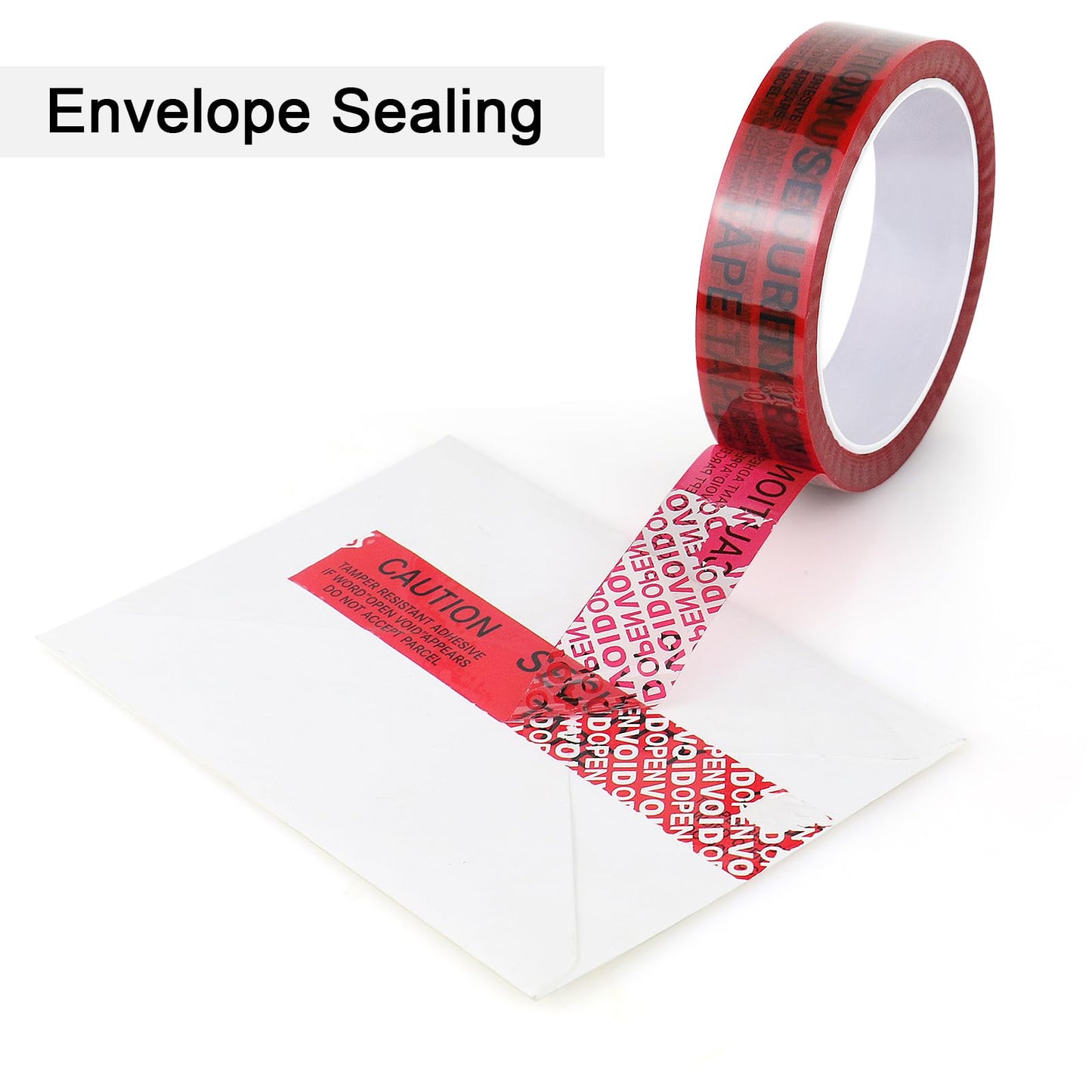 BOMEI PACK Transfer Tamper Evident Security Seal Tape,2 Mil x 1 Inch x 55 Yards,Tamper Proof Packing Tape,Transfer Tamper Void Tapes Red for Evidence Box, Envelope, Shipment
