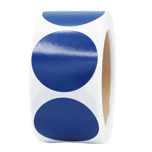Navy Blue Color Coding Labels for Organizing Inventory 2 Inch Round Circle Dots 500 Total Adhesive Stickers On A Roll Navy Blue