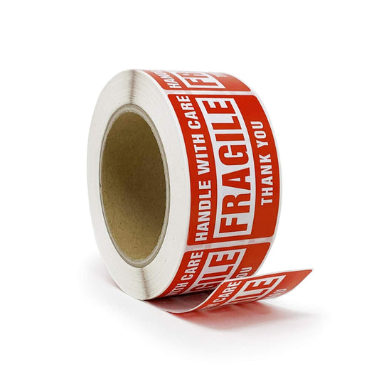 Buhbo Fragile Sticker 2" x 3" - Handle with Care - Shipping Label (500 Labels Per Roll) 1 Roll