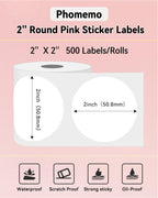 Genuine 2” White Circle Thermal Labels 750 Labels & Label Holder for Roll & Fanfold Labels