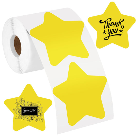 400 Piece Thermal Labels - 3 * 3in Star Shaped Stickers - Large Direct Thermal Labels for DIY Logo Design, Code Name Tags