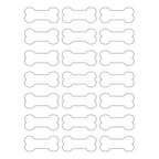 105 Dog Bone Shaped Printable Labels, 2.4 x 1.1 inches 105 Labels Uncoated White