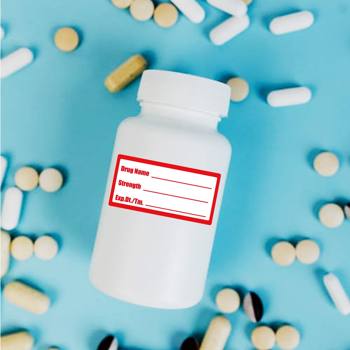 1200pcs Drug Name Stickers for Medication Containers 1x2 Inch