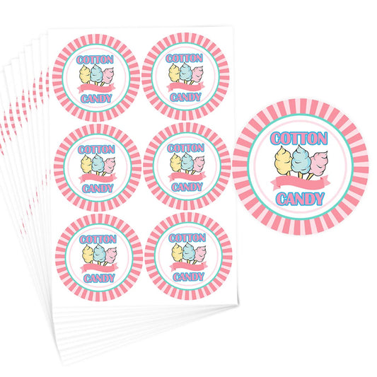 YOUOK Cotton Candy Restaurant Food Stickers,2INCH Package Stickers Adhere to Candy Package Freshness Labels for Cotton Candy Package.(210 PcsPack)