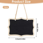 12Pcs Reusable Decanter Labels Blackboard Slate with Hanging String