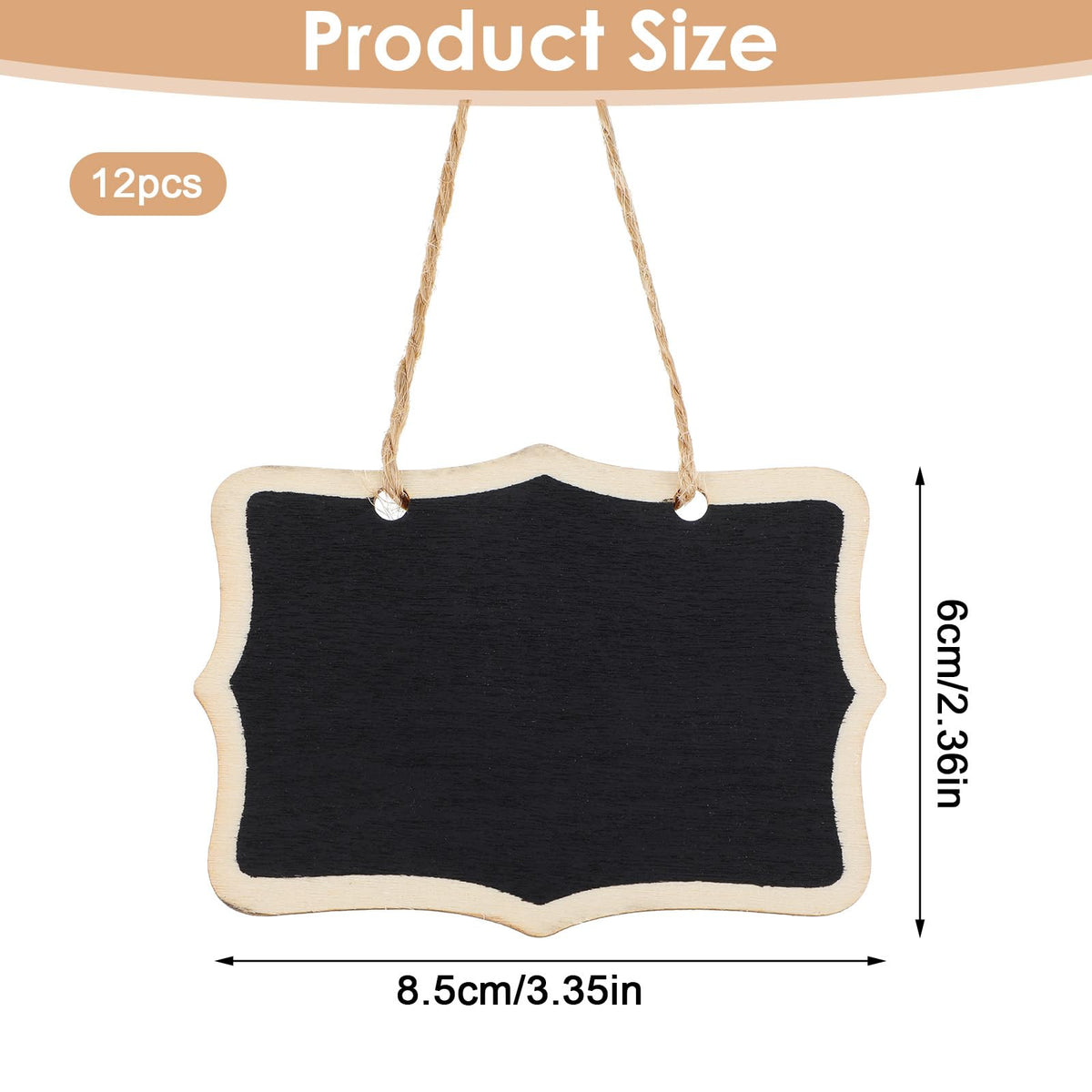 12Pcs Reusable Decanter Labels Blackboard Slate with Hanging String