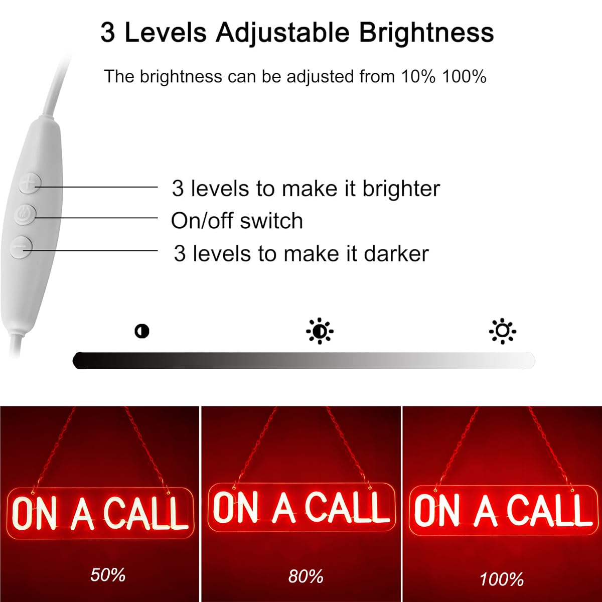 On A Call Neon Sign On a Call Sign for Desk Do Not Disturb Neon Light Sign on call-RED