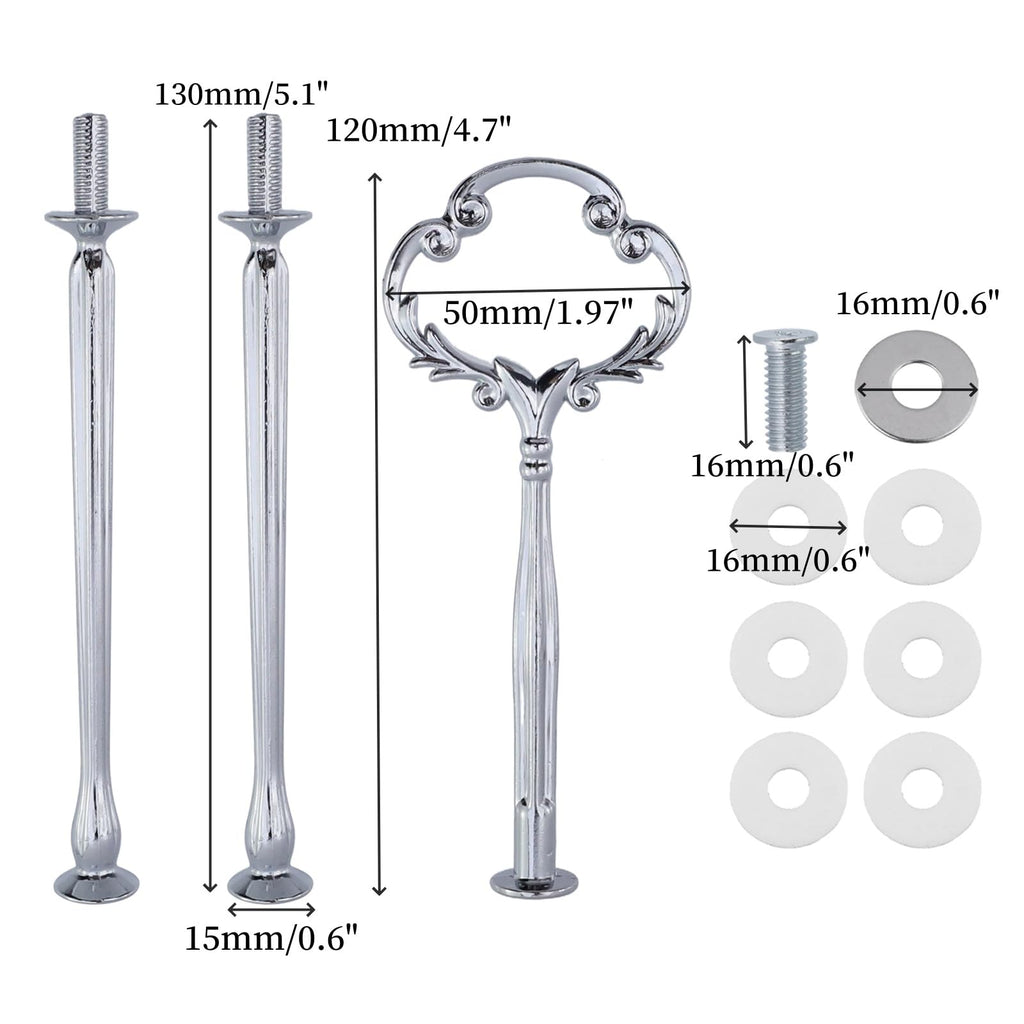 Quluxe 4 Pcs 3 Tier Cake Plate Stand Handle Fitting Hardware
