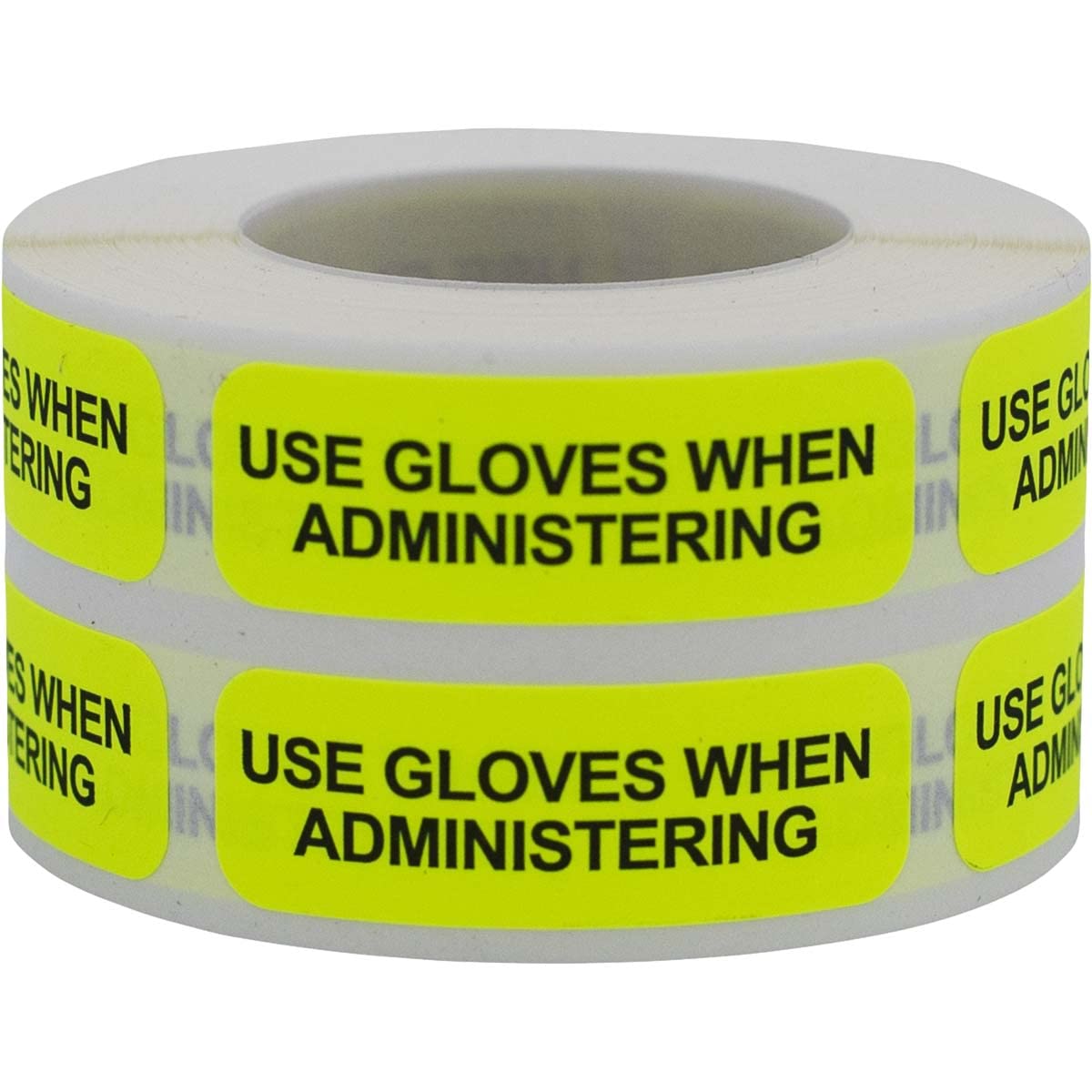 Use Gloves When Administering Veterinary Medical Healthcare Labels .5 x 1.5 Inch 500 Total Stickers 0.5 x 1.5 Inch