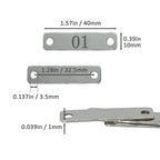 Small Stainless Steel Rectangle Numbered Tags with Two Holes 4cm*1cm (1-20) 1-20